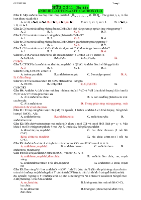 Hữu cơ 11 . Bài tập anđehit-Xeton-axit cacboxylic